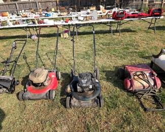 LAWN MOWERS, AIR COMPRESSORS, WEED EATERS