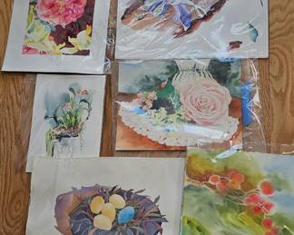 Jane Doak- Un-signed work. There is also Many Sketch books in basement with many of her drawings and idea concepts. Not signed