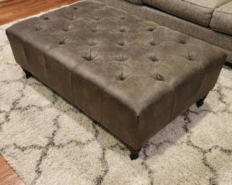 Grey Fabric Ottoman - 48" Width X 31" Depth X 16 1/2 Height 