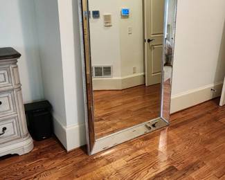 Beautiful Large Beveled & Studded Floor Mirror - 45" Wide X 79' Height 