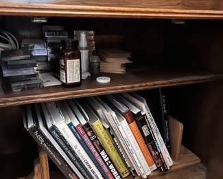 books, CDs, Bookshelf, Cassette Decks, CD player, CD holder