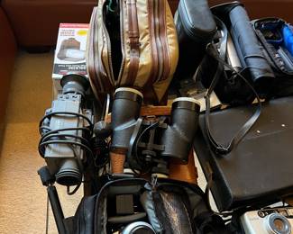 cameras: SLRs, point and shoot, antique cameras, Cam corders, vintage film cameras and video tape player