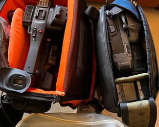 cameras: SLRs, point and shoot, antique cameras, Cam corders, vintage film cameras and video tape player