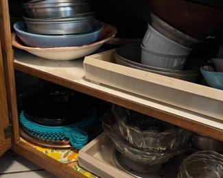 Lots of kitchenware for baking, cooking, etc