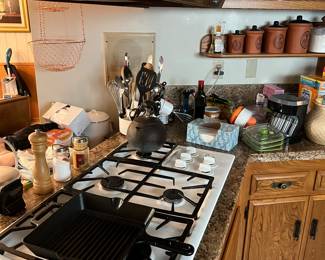 Lots of kitchenware for baking, cooking, etc