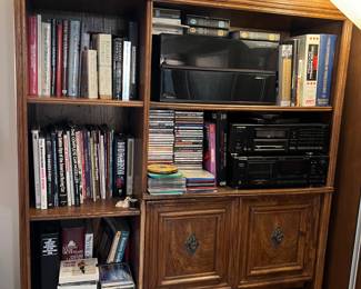 books, CDs, Bookshelf, Cassette Decks, CD player, CD holder