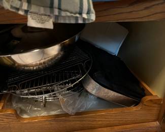 Lots of kitchenware for baking, cooking, etc