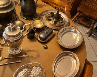 vintage silver plated and pewter sets
(Sterling silver was removed from the sale)