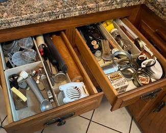 Lots of kitchenware for baking, cooking, etc