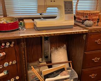 sewing machine and table