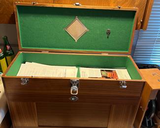 custom made tool chest made by Gerstner Chests with original documents, receipts, catalog, and keys