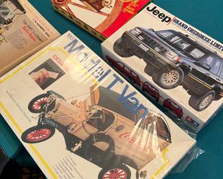 vintage car model kits and toys