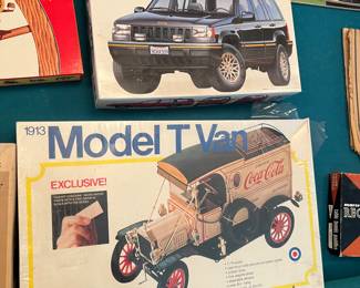 vintage car model kits and toys