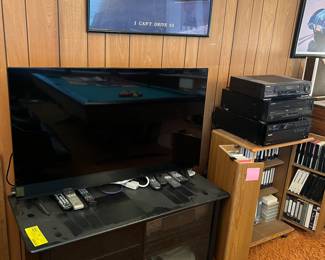 TV, DVD players, lamborghini countach art, receivers, VHS
