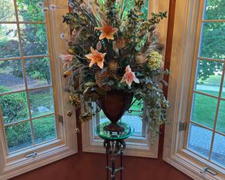 Brass swan pedestal table