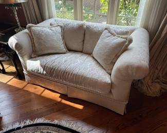 White floral loveseat