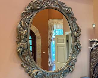 Oval guilt, Rococo style mirror