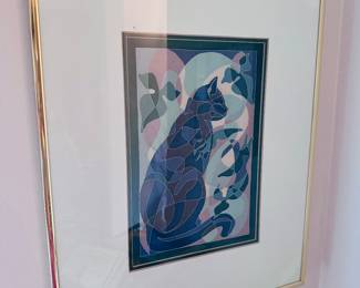 Alice Woodrome quilted serigraph, framed / Price: $38