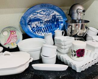 Apilco French porcelain bakeware / Cuisinart stand mixer 