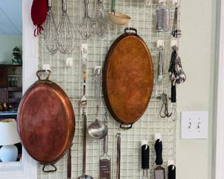 Copper cookware, professional cooking utensils