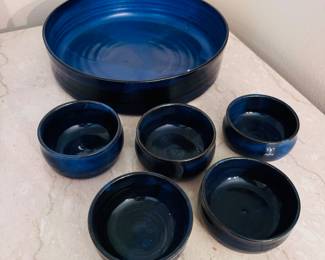 Beautiful cobalt blue studio pottery