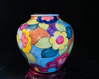 Large L'antica di Diruta Handpainted Italian floral vase / Price: $339