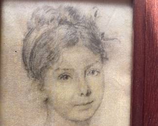 Italian pencil on silk 