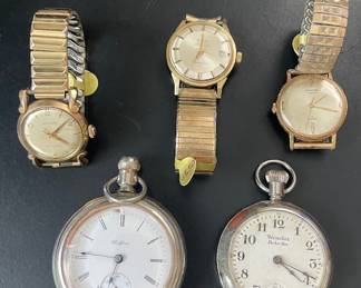 Couple of nice vintage watches- Rockford Pocket Watch- Omega Pie Pan Constellation etc...(OMEGA SOLD)