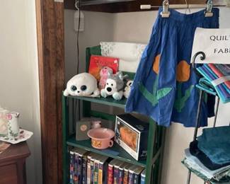 Disney and other children's VHS tapes, plush, vintage children's items