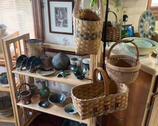 Baskets and handcrafted studio pottery and stoneware