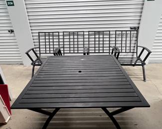 Aluminum patio table with 5 chairs