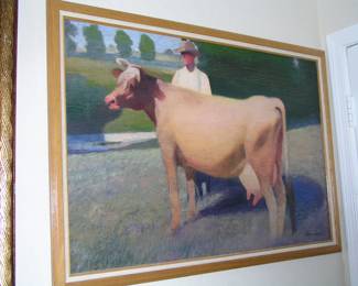 Gary E. Smith - "Farmer With Cow" - 24"x36" - Asking $4,500