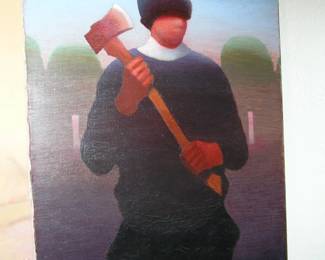 Gary E. Smith "Boy With Ax" - 30"x24" - Asking $3,150