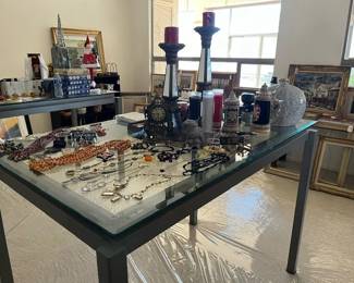 3 Copenhagen Metal and Glass Tables- Great Condition