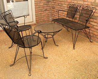 1034 Settee two chairs and coffee table 200.00