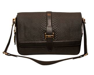 1014 Cole Haan Ava Black Snakeskin Purse 125.00