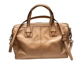 1016 Coach Champagne and Tan Handbag 50.00