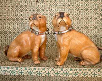 Antique Porcelain Pugs 