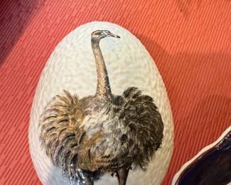 Painted Ostrich Egg