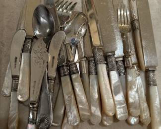 Mother of Pearl Sterling Silver Flatware 
