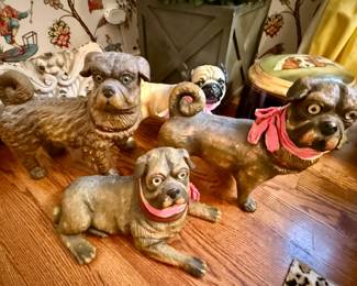 Antique Pug Figures 