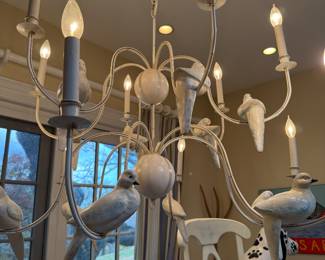 Chandelier with Birds Attached 