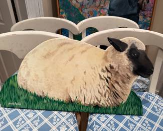 Hand Painted Sheep on Board