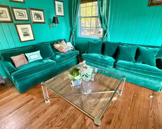 Crushed Velvet Sofa and Love Seat 