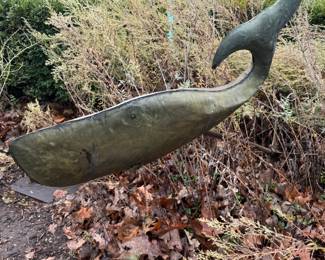 Brass Whale Weather Vain 