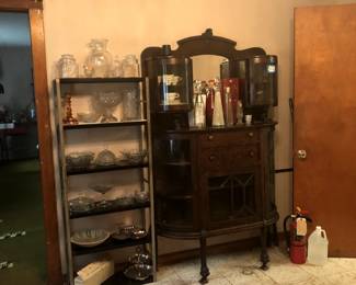 Antique China Cabinet, Vintage glassware