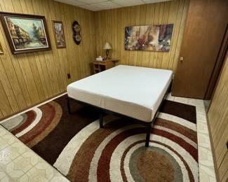 Like new memory foam mattress queen size - Queen size platform Bedframe