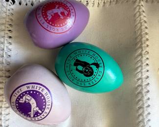 White House Wooden Easter Eggs signed by Obama family