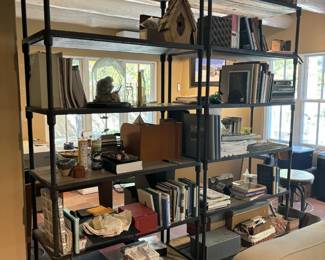 Metal and Wood Bookcases from Pottery Barn