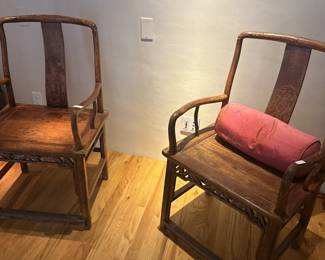 Antique Chinese Box Chairs with cushions